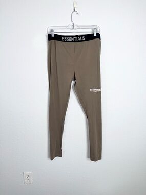 Fear of God Essentials Leggings Large Light Oatmeal Taupe Tan 29” reflective B14